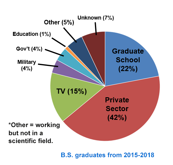 BS graduate employment pie chart