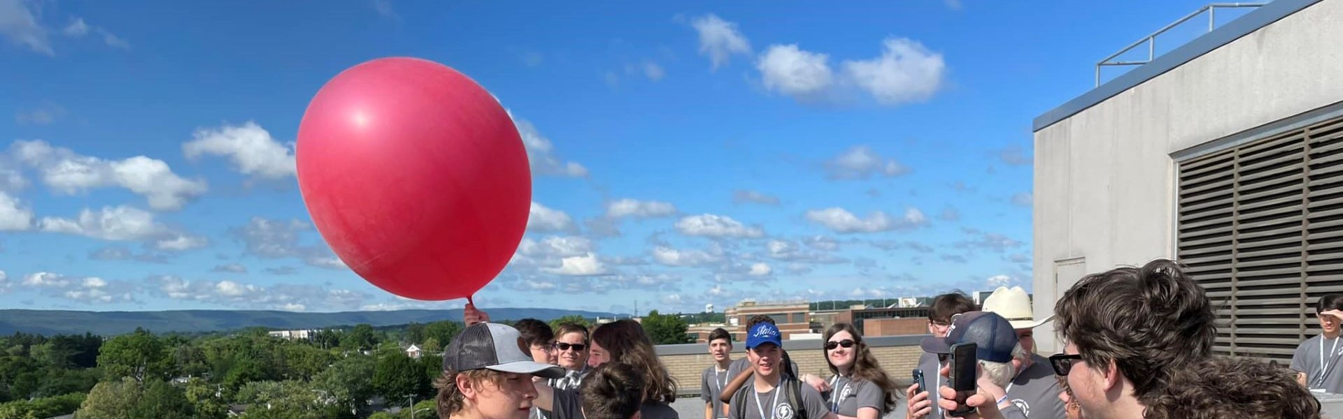 Weather balloon launch on the Walker Bldg. roof
