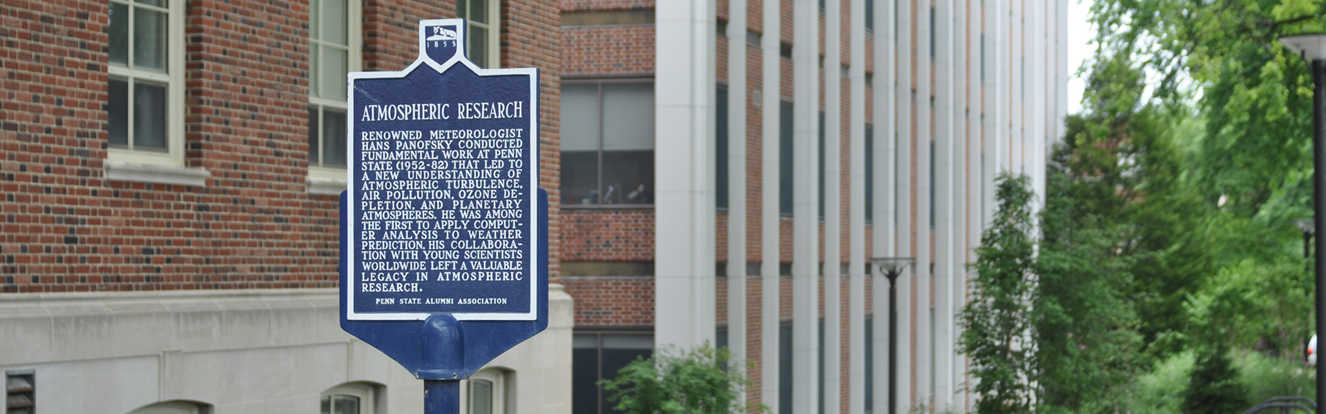 Penn State sign about atmospheric research