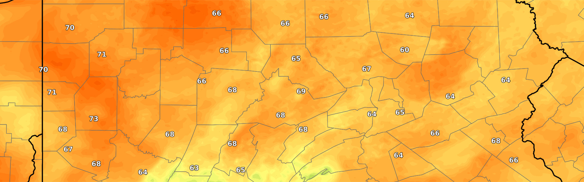 Dewpoint map of PA