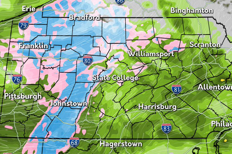 radar image of Pennsylvania